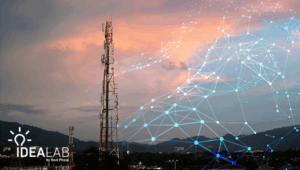 Telecommunication Tower for 2G 3G 4G 5G network during sunset.